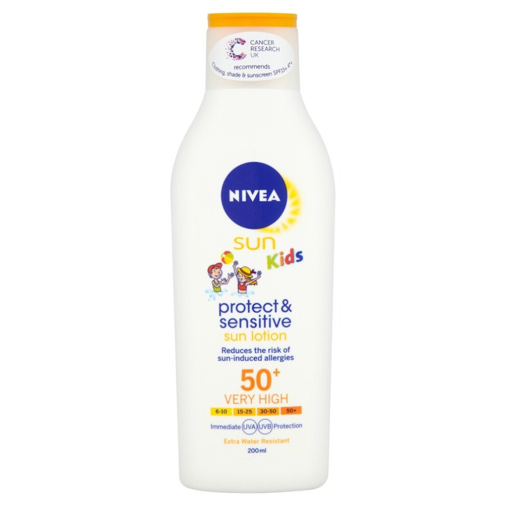 Nivea Sun Kids Protect and Sensitive Sun Lotion Very High SPF 50+ - 200 ml