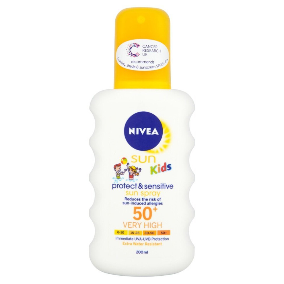 Nivea Sun Kids Protect and Sensitive Sun Spray Very High SPF 50+ - 200ml