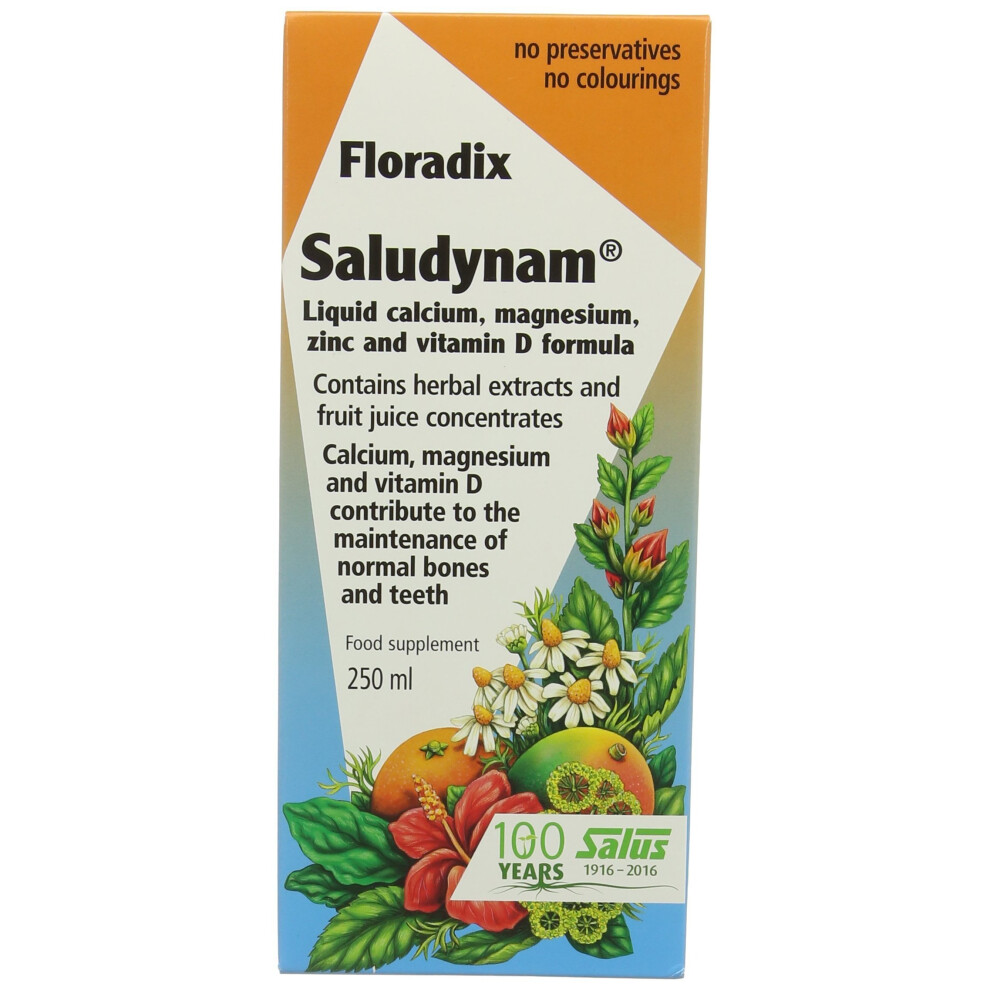 Floradix Saludynam Liquid Calcium/ Magnesium/ Zinc and Vitamin D Formula 250ml