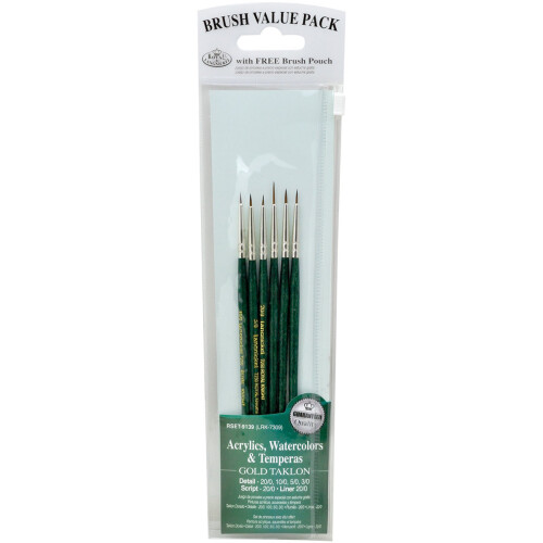 Value Pack Brush Sets-Taklon Detail 6/Pkg