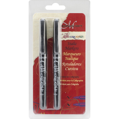 Manuscript CalliCreative Markers 2.5mm & 4.8mm 2/Pkg-Black