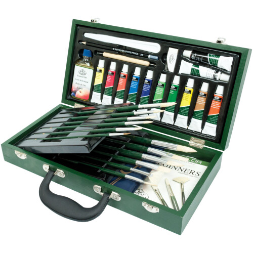 Wooden Box Art Set-Oil Color 30pc