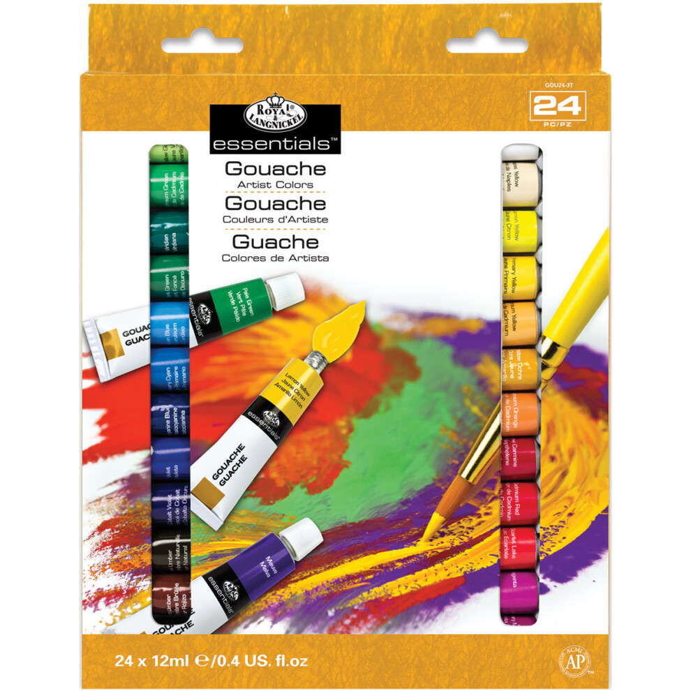 Gouache Acrylic Paints 12ml 24/Pkg-Assorted Colors