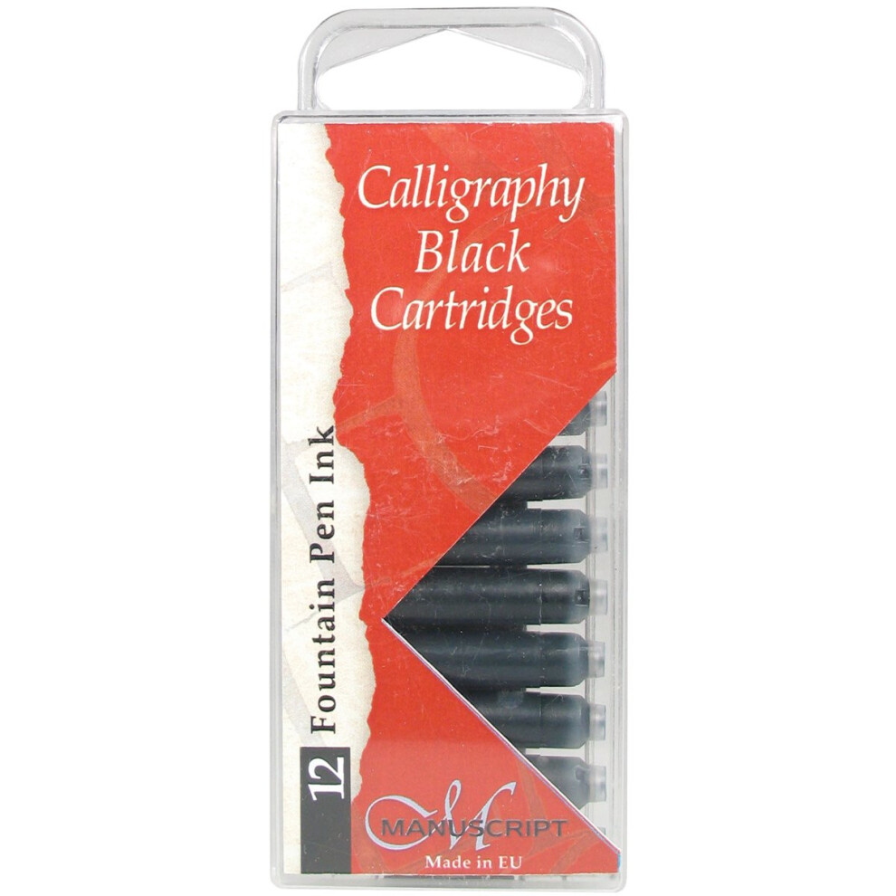 Manuscript Pen Black Manuscript Fountain Pen Ink Cartridges 12/Pkg