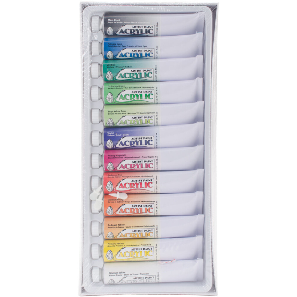 Royal Brush Acrylic Paints 12/Pkg-Assorted Colors 12Ml