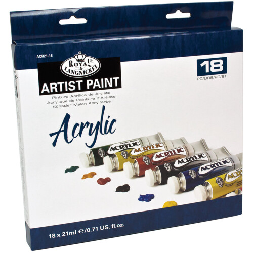 Acrylic Paints 21ml 18/Pkg-Assorted Colors