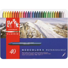 Caran D'Ache NeoColor II Water Soluble Wax Pastel Set 40/Pk-
