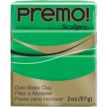 Sculpey Premo Polymerov hlna na pecen zelen netoxick 2 oz. bar Skvel pro vrobu perku na dovolenou DIY kombinovan mdia a domc dekoracn pr