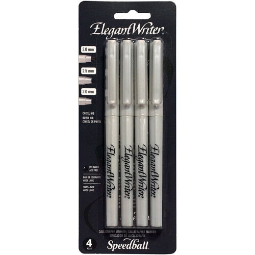 Speedball Elegant Writer Calligraphy Markers 4/Pkg-Black