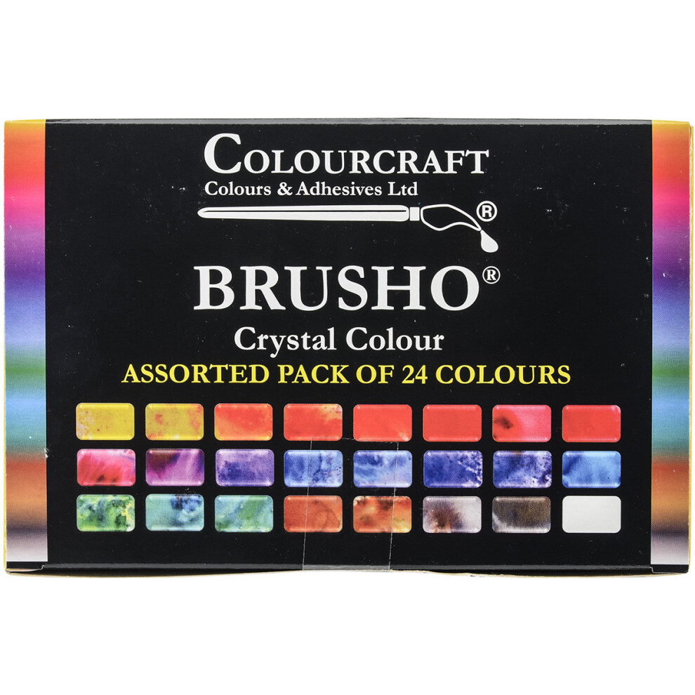 Brusho Crystal Colours Set 24/Pkg-Assorted Colors