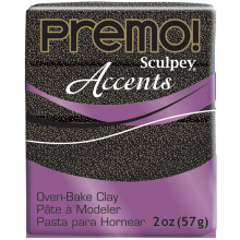 Pasta de Polímero - Sculpey - Brilho Brilho - Preto com Brilho - Flexível - Pronta para Uso