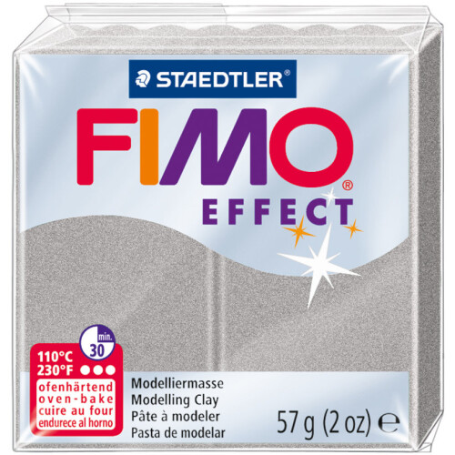 Staedtler Fimo Effect Polymer Clay 2oz-Light Silver Pearl