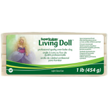 Pasta de polímero - Bege claro - Para cozinhar - Massa de modelar - Super Sculpey Living doll - Bloco 454g