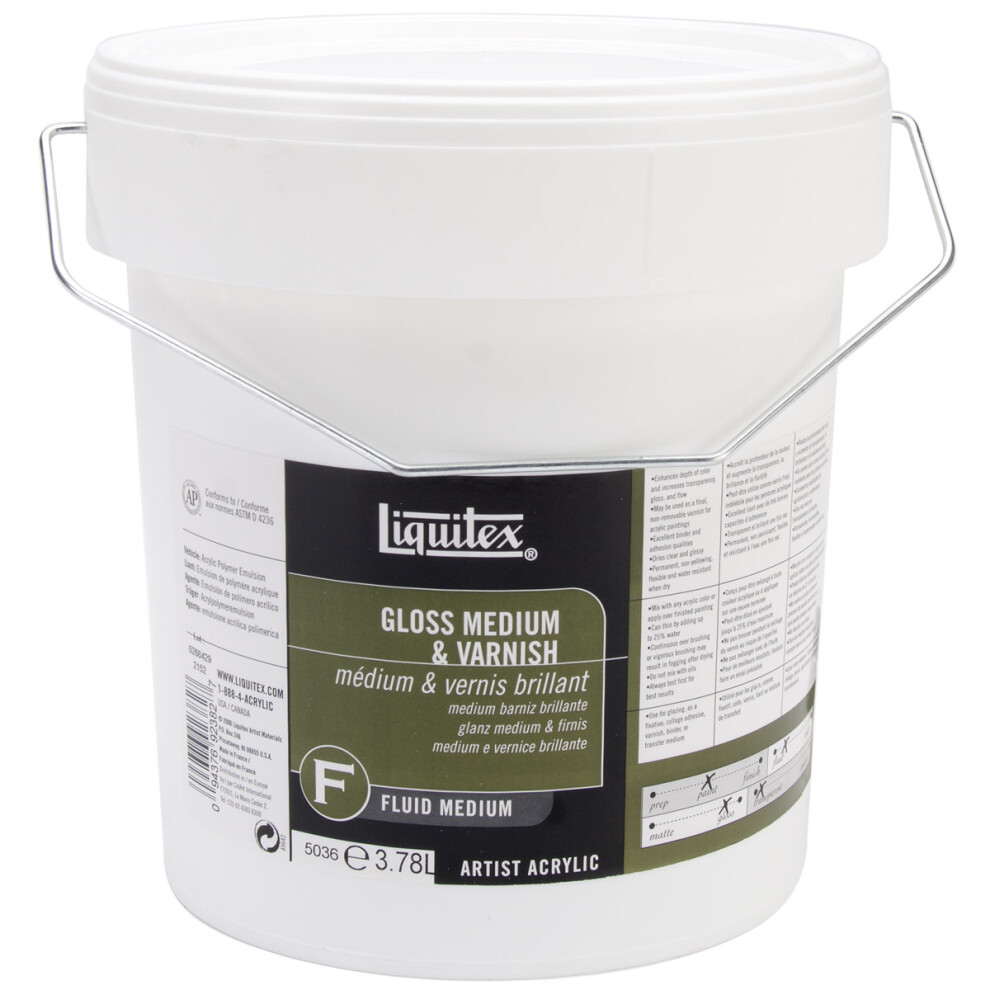 Liquitex Gloss Acrylic Fluid Medium & Varnish-1gal FOB: MI