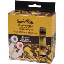 Speedball 3476 Ölbasiertes Linoldruckfarbe Starterset für professionelle, dauerhafte Drucke - 1,25 FL OZ Tuben