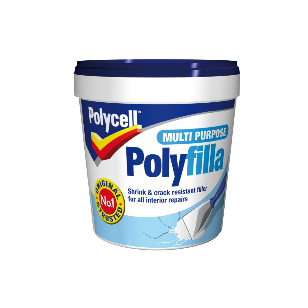 Polycell Multi-Purpose Polyfilla Ready Mixed 1 kg - Guaranteed adhesion, no shrink or crack, smooth creamy fill (PLCMPPR1KGS)