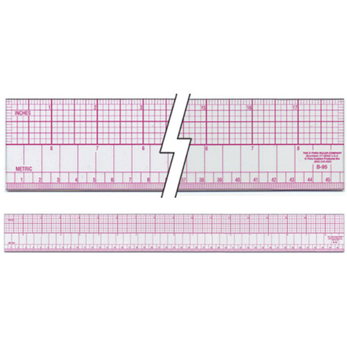 Acme Inch & Metric Beveled Ruler 18"-