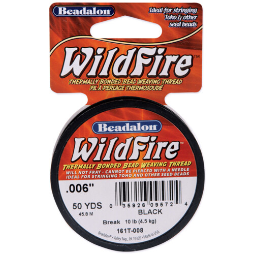 Wildfire Stringing Thread .006"X50yd-Black