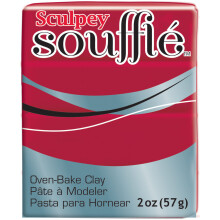 Massa de modelar em polímero para assar - SCULPEY - Soufflé Vermelho Cherry Pie - Cor Vermelho Cherry