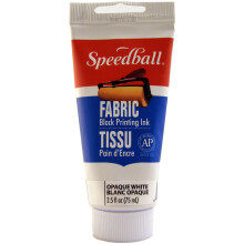 Speedball Stoffblockdruckfarbe, 2,5 Unzen, Opaque Weiß