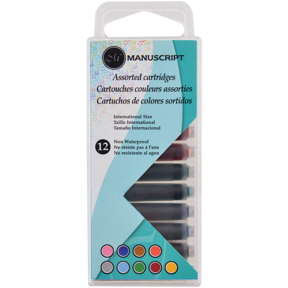 Manuscript Pen Manuscript Creative Ink Cartridges 12/Pkg-Assorted