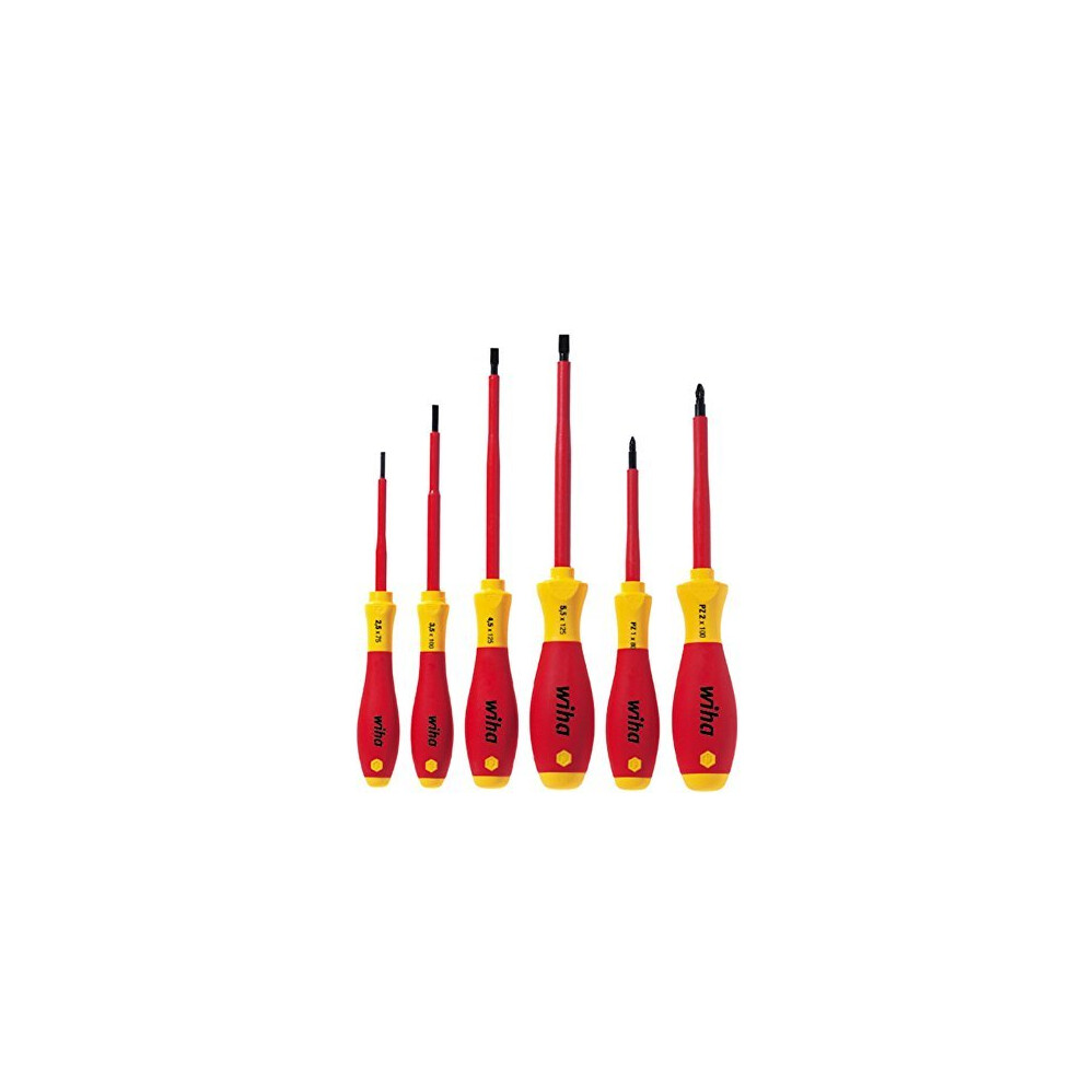Wiha VDE SoftFinish Slotted/ Pozi Screwdriver Set (6 Pieces)