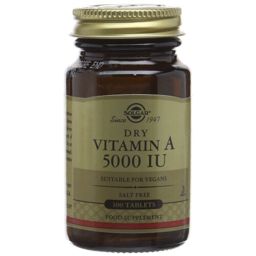 Solgar Solgar, Vitamine A sèche, 1 500 mcg (5 000 UI), 100 comprimés