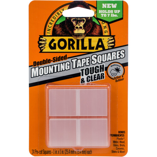 Gorilla Gorilla Double-Sided Mounting Tape Squares 1"X1" 24/Pkg-Clear