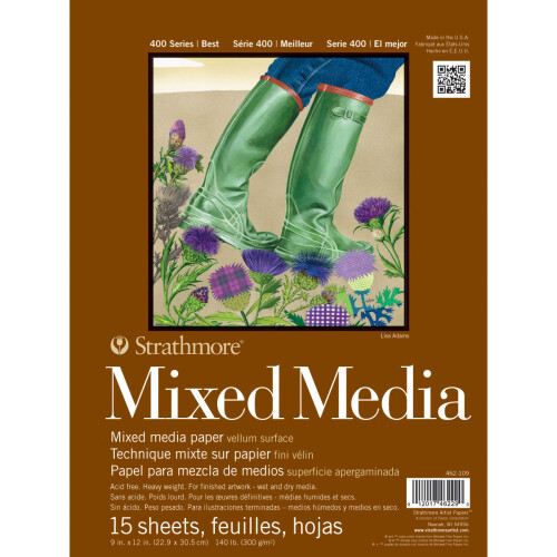 Strathmore Mixed Media Vellum Paper Pad 9"X12"-15 Sheets
