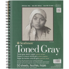 Strathmore Toned Sketch Spiral Paper Pad 9"X12"-Gray 50 Sheets