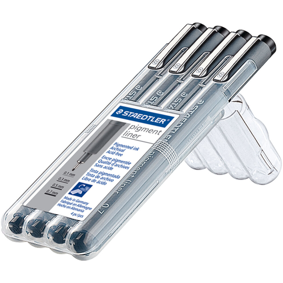 Pigment Fineliner Sketch Pen 4/Pkg-Black .1, .3, .5 & .7mm Pens