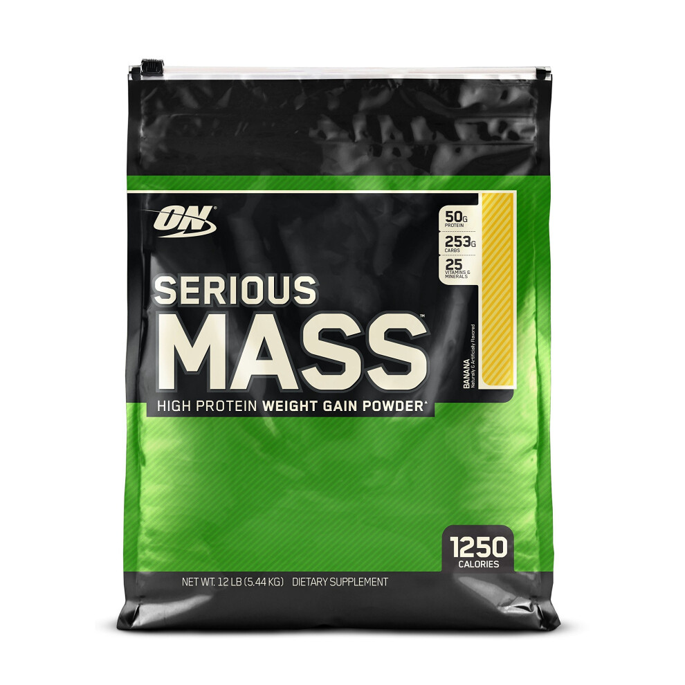 Optimum Nutrition Serious Mass Weight Gain Powder, 5.44 kg - Banana