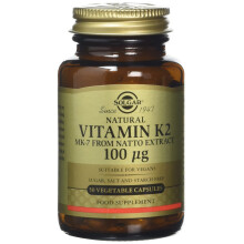 Solgar, Natürlich gewonnenes Vitamin K2, 100 mcg, 50 pflanzliche Kapseln