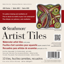 Strathmore 400 Series Watercolor Artist Plates Cold Press 6""""x6"""" 10 ark vit