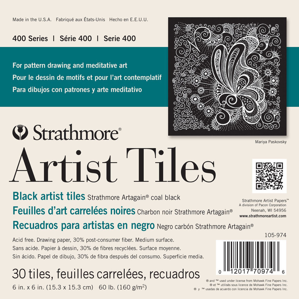 Strathmore Artist Tiles 6"X6" 30/Pkg- Black