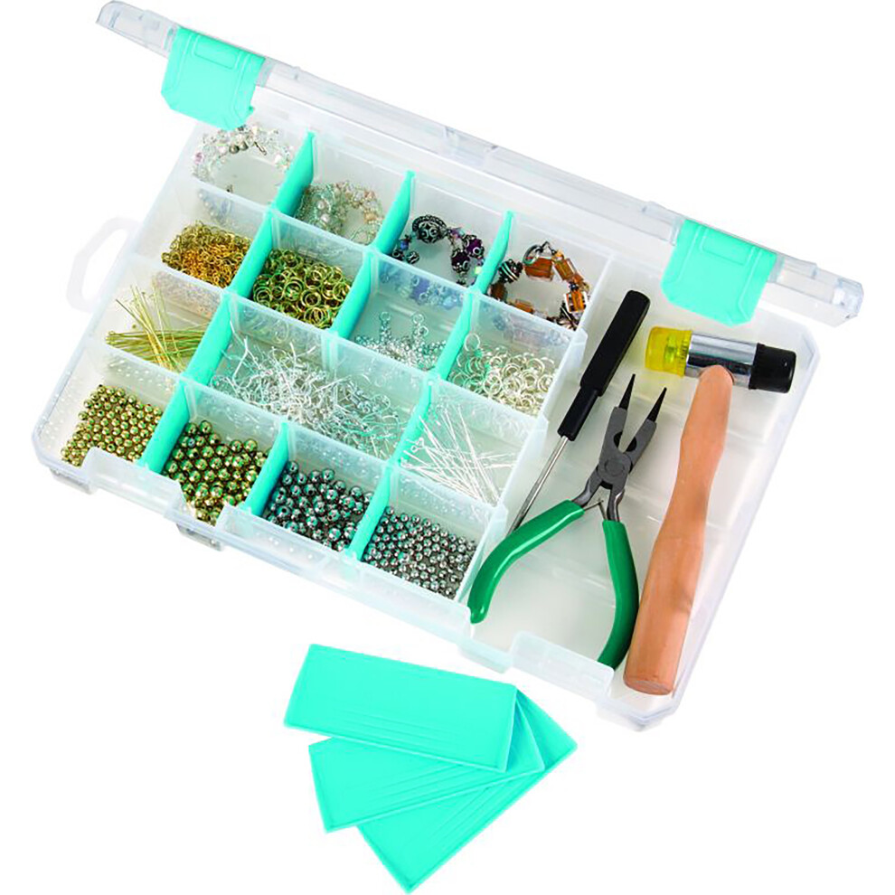 ArtBin Tarnish Inhibitor Solutions Box 4-16 Compartments-10.75"X7.375"X1.75" Translucent