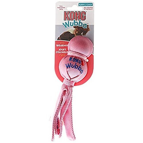 KONG KONG Puppy Wubba, Small, Blue/Pink