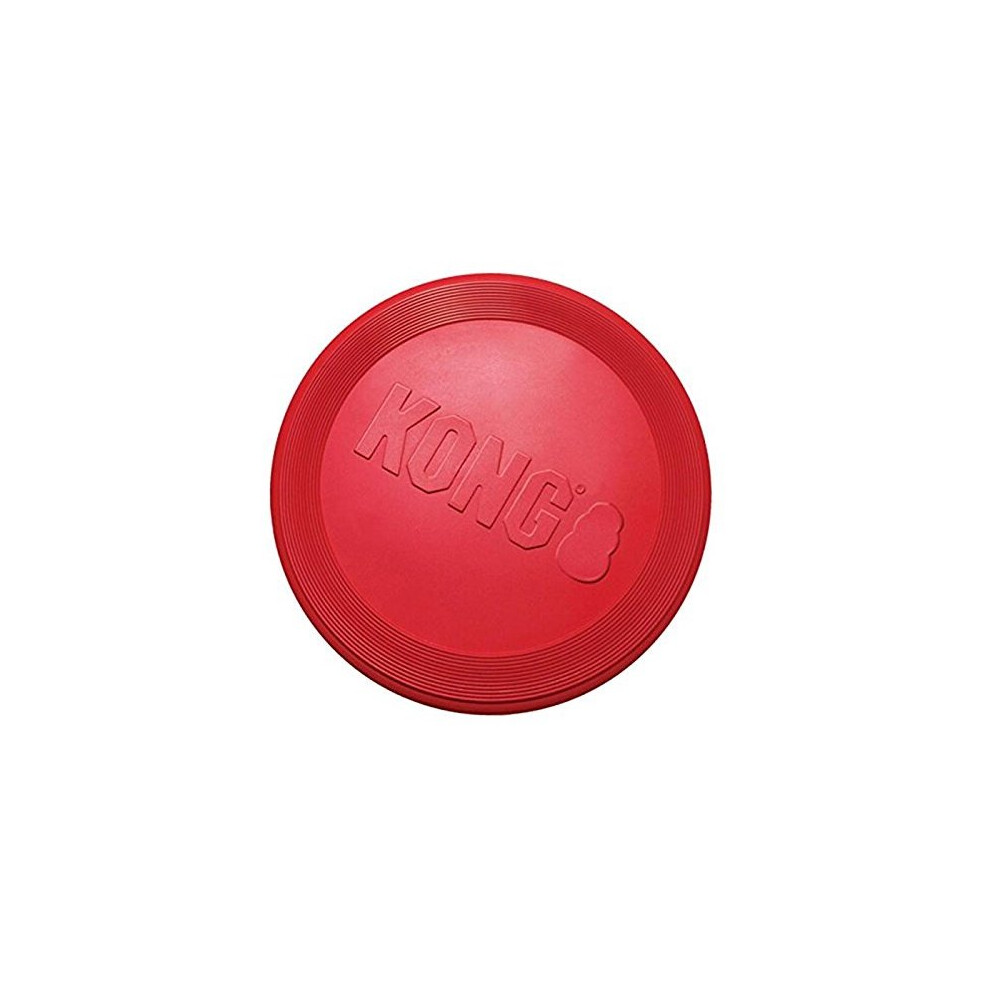 Kong Flyer - Tough Dog Toy - Durable Rubber Flying Disc Dog Toy - Outdoor Dog Toy For Fetch - Dog Chase Toy - Large Dogs Red