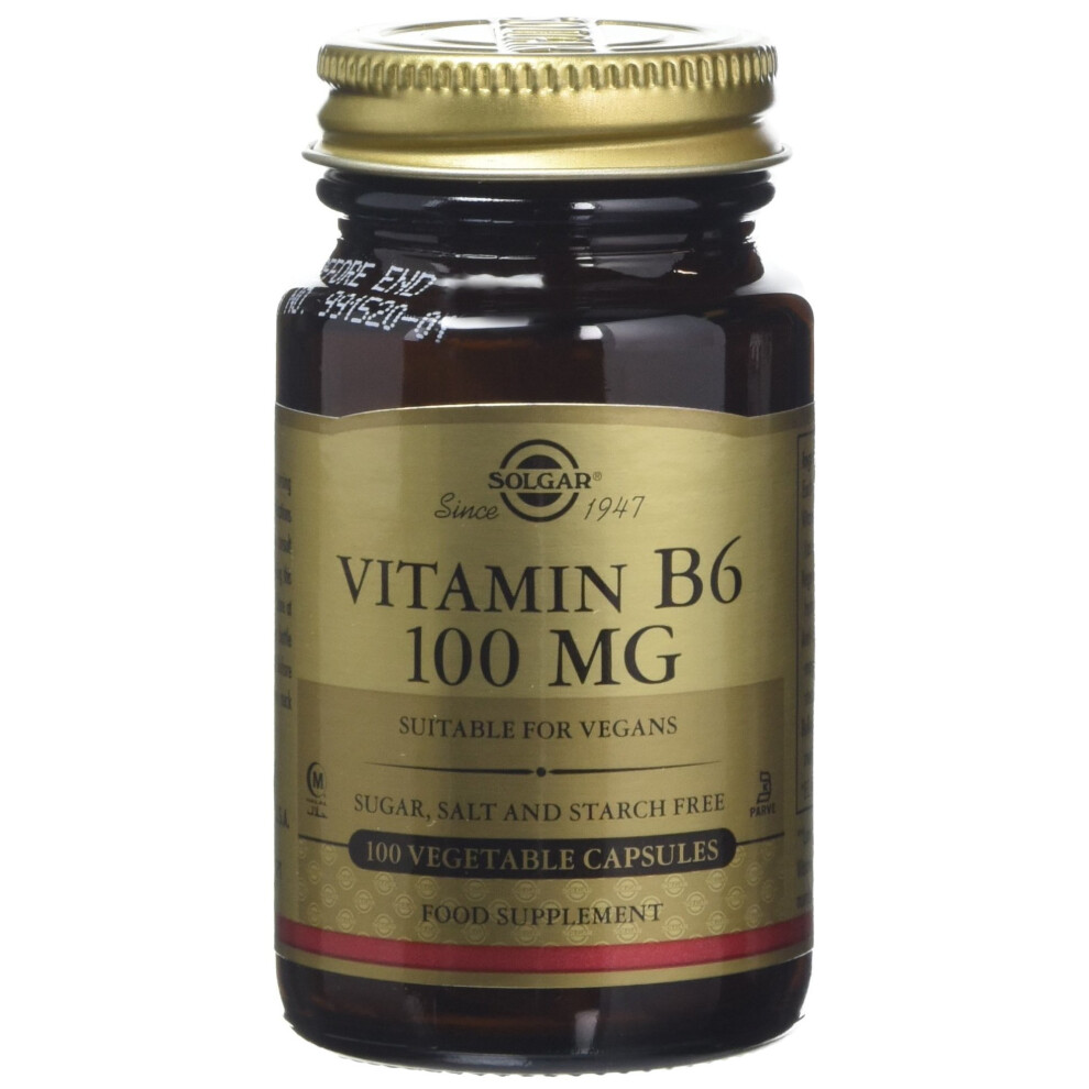 Solgar Vitamin B6 100 mg Vegetable Capsules - 100 capsules