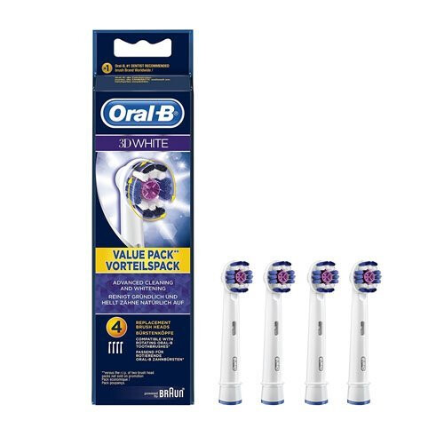 Oral-B Ανταλλακτικές κεφαλές ηλεκτρικής οδοντόβουρτσας Oral-B 3D White - Συσκευασία 4 τεμαχίων