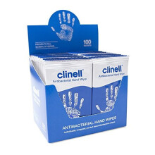 Clinell Antibacterial Hand Wipes - Box of 100 Sachets