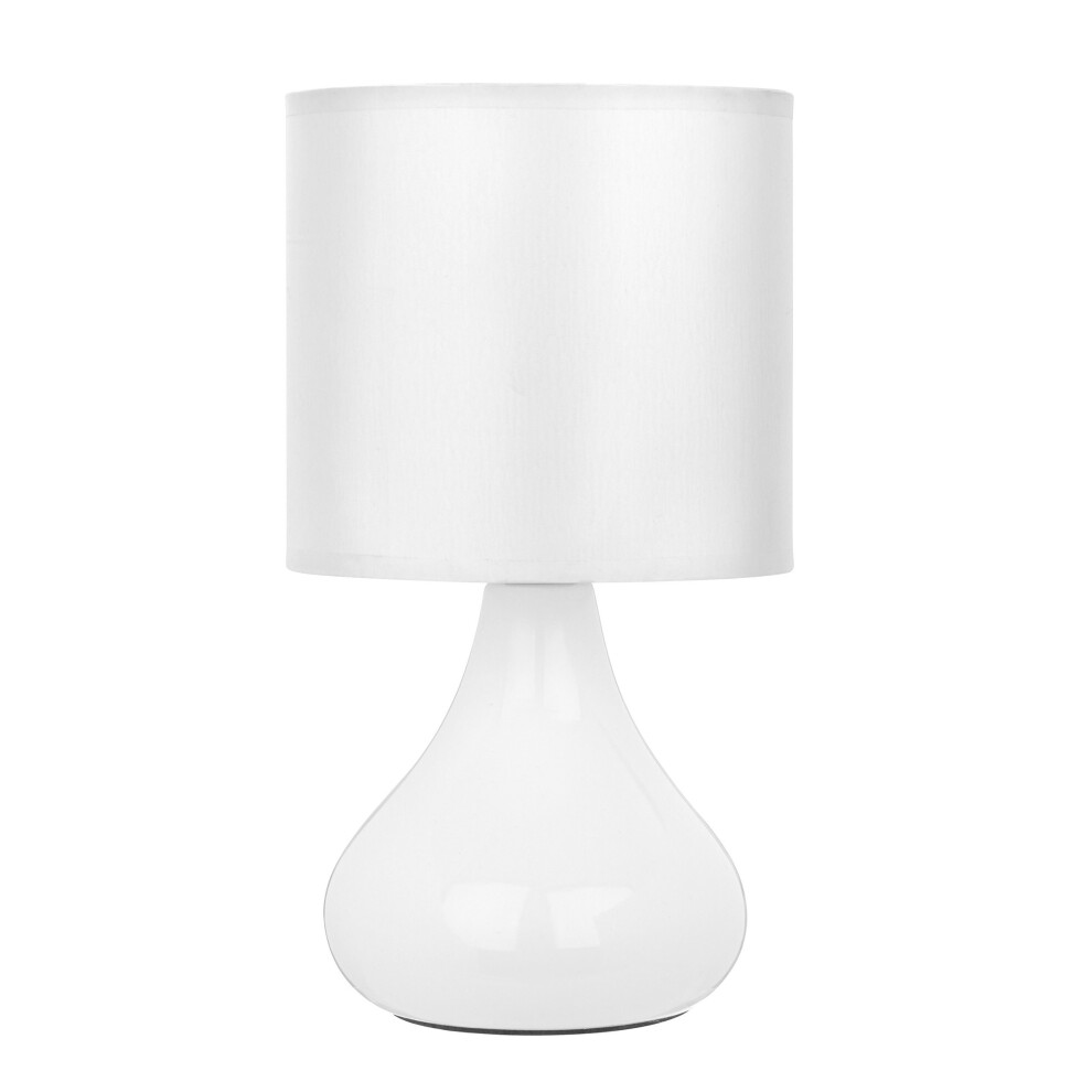 Premier Housewares E14 Small Edison Screw Bulbus Ceramic Table Lamp White