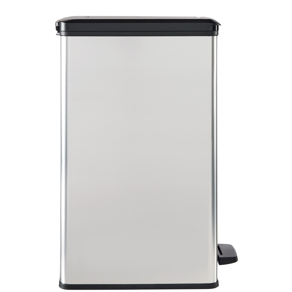 Curver Slim Deco Bin, Silver, 40 Litre