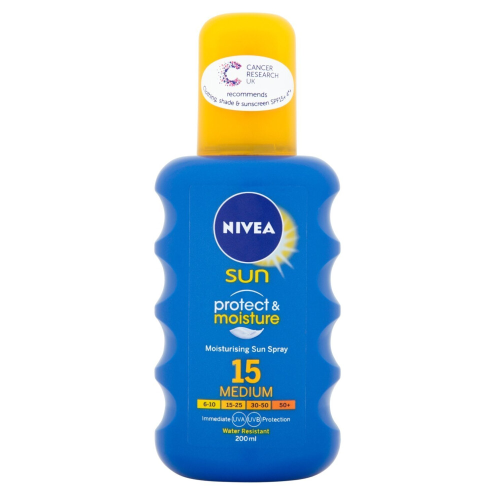 Nivea Sun Immediate Protection Moisturising Sun Spray Spf15 200 Ml