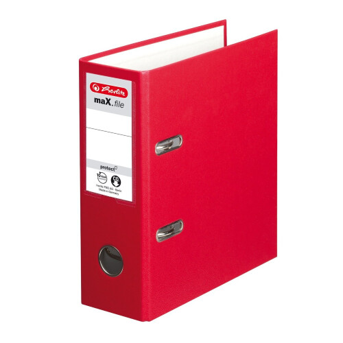 Herlitz max.file Protect A5 Upright Lever Arch File - Red