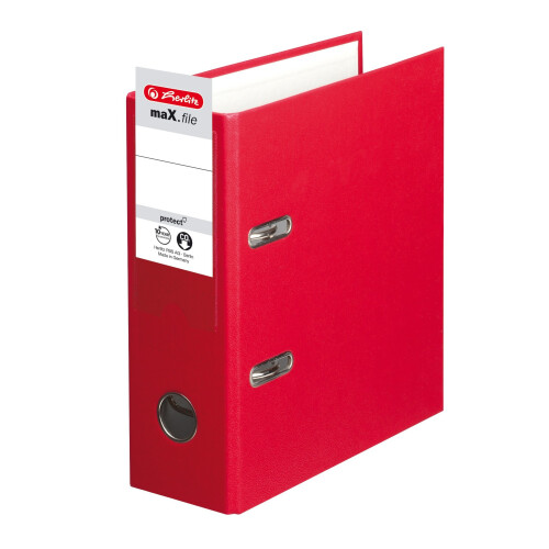 Herlitz max.file Protect A5 Upright Lever Arch File - Red 1