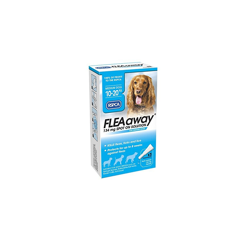 RSPCA FleaAway Spot On Solution for Medium Dogs, 134 mg