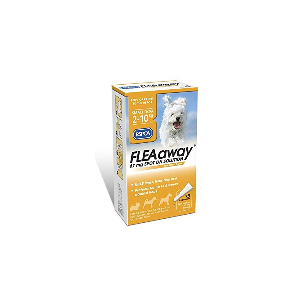 RSPCA FleaAway Spot On Solution for Small Dogs, 67 mg