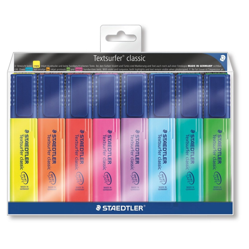 Staedtler Textsurfer Classic 364 Highlighter - Assorted Colours, Pack of 8