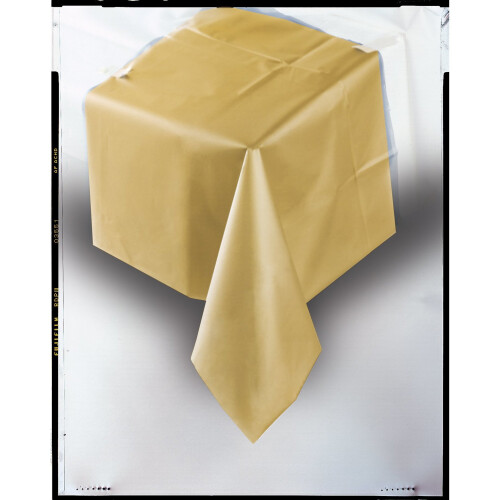 Gold Plastic Tablecloth, 9ft x 4.5ft 2